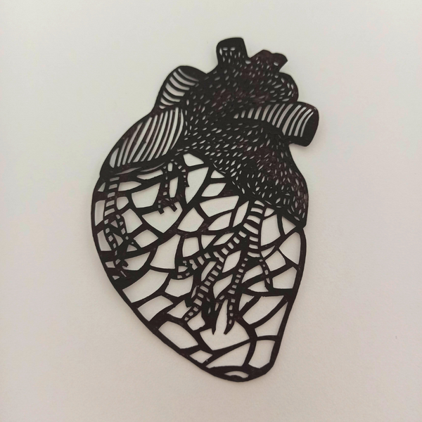 Mini corazón de papel - negro
